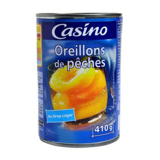Oreillons de pêches au sirop léger 410g - CASINO