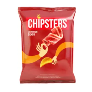 ჩიპსი კარტოფილის "CHIPSTERS" ნატურალური ბეკონის გემო 150 გრ