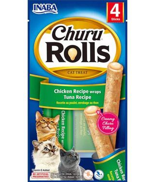 Zestaw promocyjny 3+1 za 1 grosz INABA CHURU ROLLS kurczak tuńczyk 4x10g