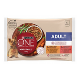 Purina ONE Mini Adulto Pollo y Buey en Salsa 4x85g