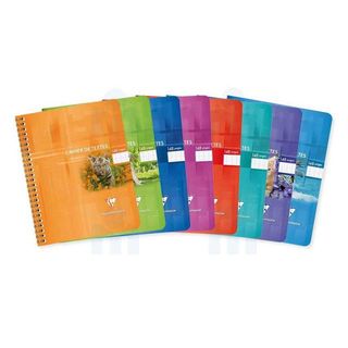 Cahier de texte à spirale A5 grands carreaux séyès 148 pages 90g -CLAIREFONTAINE
