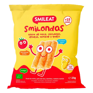 Smilondas Snack Maíz. Garbanzo. Lenteja. Tomate y Queso ECO sin gluten 25g