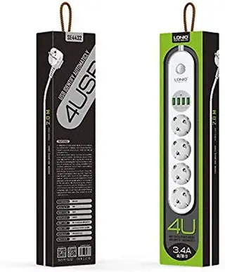 Ldnio se4432 produžni kabal 2m- 4xusb port + 4 utičnice