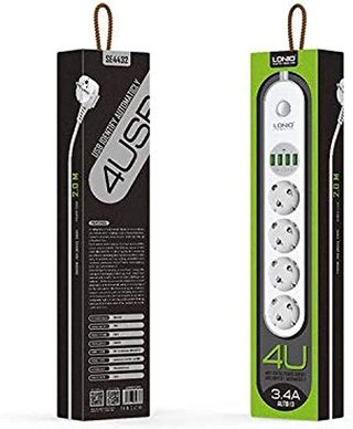 Ldnio se4432 produžni kabal 2m- 4xusb port + 4 utičnice