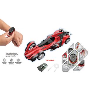 Кола с часовник R/C и гласови команди ROCKET E CAR Червена -128189