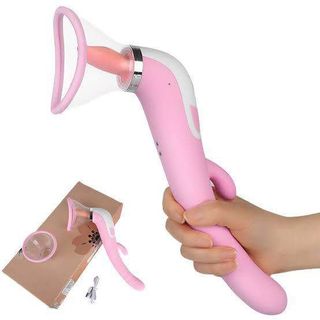 Pink Tongue Sucker Dildo