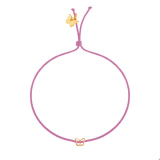Klasična Tiny Leptir 18KT Zlatna Narukvica, Antik Ružičasta