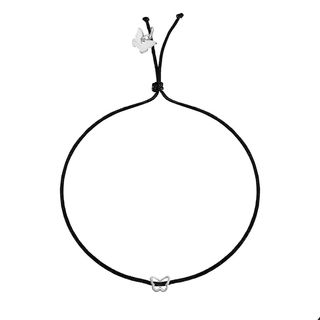 Tiny Butterfly Rhodium-Plated Narukvica, Crna