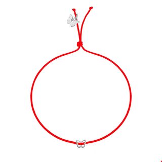 Tiny Butterfly Rhodium-Plated Narukvica, Crvena