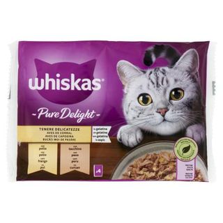 Straccetti Ass.Whiskas 4x85G - Tenere delicatezze con pollo e tacchino
