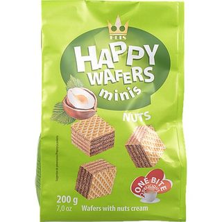 Вафлі FLIS 200 г Happy Wafers з нач. ліс. горіх (Польща) И964
