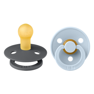 BIBS Colour dude (okrugle) - Iron/Baby Blue (0+)