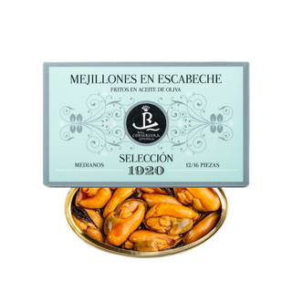 Real Conservera Española Mejillones en escabeche 12/16 peso neto 68.4g