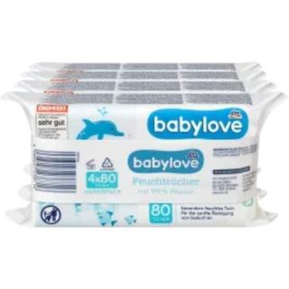 babylove Vlažne maramice – 99 % voda, 4 x 80 kom., 320 kom.