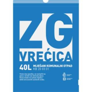 Vrećice za miješani komunalni otpad 40 l, 10 kom.