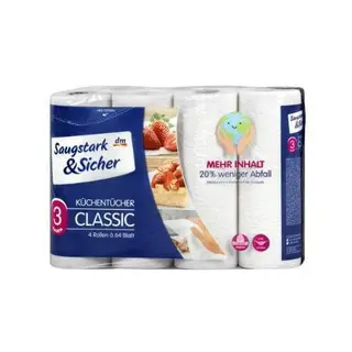 Saugstark&Sicher papirnati ručnici 3-slojni 4 x 64 listića (276577)