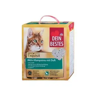 DEIN BESTES Pijesak za mačke s aktivnim ugljenom i aloe verom, 6 l