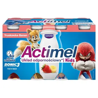 Actimel kids Napój probiotyczny truskawka-banan 8x100 g