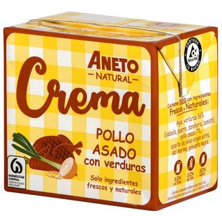 Crema De Pollo Asado Con Verduras Aneto, Brik 500 Ml