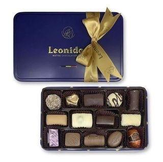 Victor New метална кутия с шоколадови бонбони Leonidas (14бр)