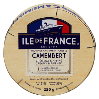 Camembert au lait pasteurisé ILE DE FRANCE, 250g