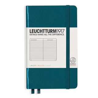 Тефтер А6 Leuchtturm1917 - Pacific Green, твърди корици, на редове, 359700