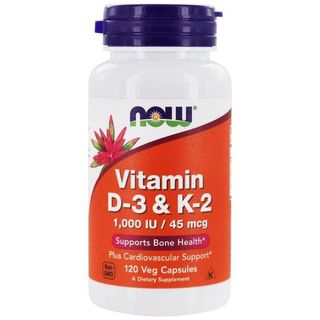 NOW Vitamin D-3 1000 IU & K2 45 mcg - 120 капсули
