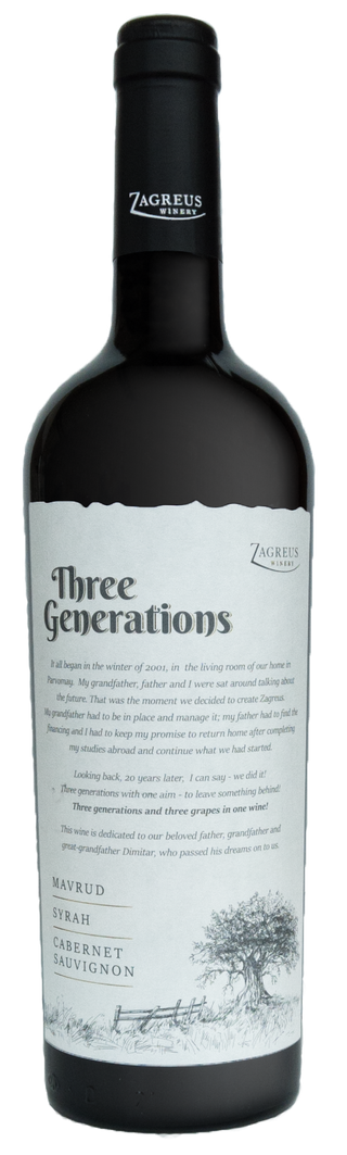 Мавруд/Сира/Каберне Совиньон "Three Generations" 0.75 л  - Загрей, България