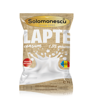 Lapte Consum 1l - 1,8 % Grasime - Ambalat In Punga Multistrat