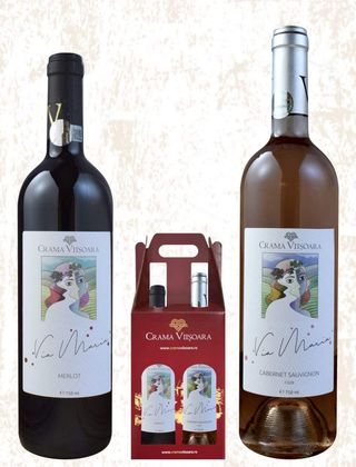 Via Maria Merlot,Cabernet Sauvignon Roze + Cutie Cadou