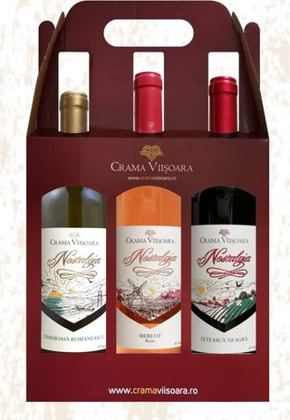 Nostalgia Feteasca Neagra, Merlot Roze, Tamaioasa Romaneasca + Cutie