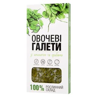 Овочеві галети зі шпинатом та грибами PLANTFOOD, 240г