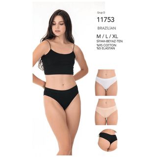 BERRAK slip ženski brazilian crni XL