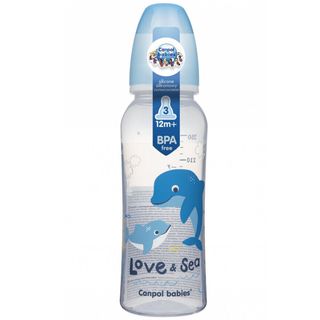 Կանպոլ կաթի շիշ 59/400 պլաստմասե սիլիկոնե ծծակով 12ամսականից 250մլ