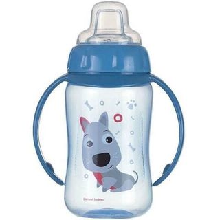 CANPOL šolja sa silikonskim kljunom i ruèkama cute animals blue 320 ML