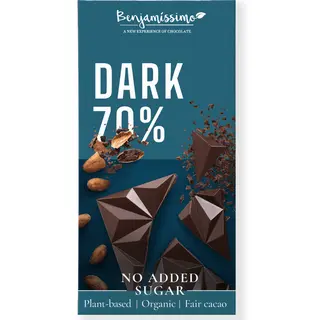 BENJAMISSIMO organic èokolada no added sugar crna 70% kakao 60 GR