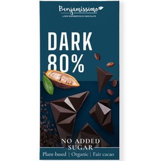 BENJAMISSIMO organic èokolada no added sugar crna 80% kakao 60 GR