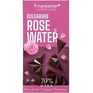 BENJAMISSIMO organic èokolada crna 70% kakao bulgarian rose water 60 GR