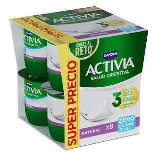 Bífidus Desnatado Sabor Natural Activia 0% de Danone 8 X 120 G.