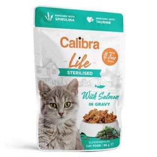 CALIBRA CAT LIFE POUCH STERILISED CU SOMON IN SOS, 85 G