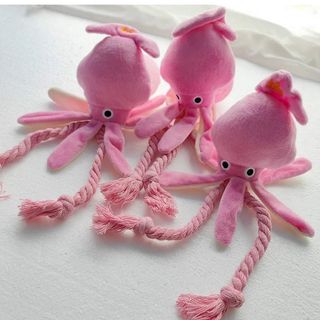 Caracatiță pluș cu sunet și sfoară roz