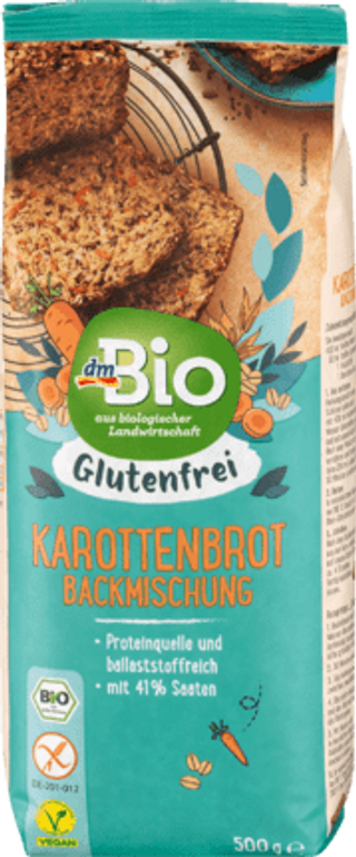 dmBio paine morcovi fara gluten ECO500g