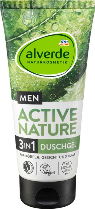 Alverde Men Gel Dus 3In1 Act.Nat 200Ml