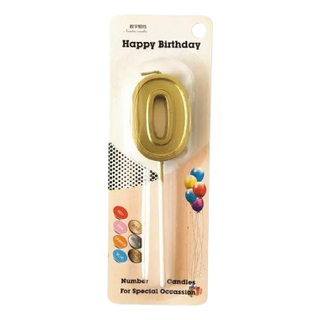 Bougie Anniversaire : Bougie Chiffre 0 Doré