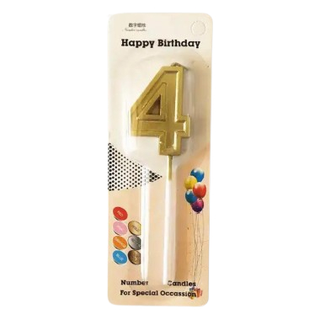 Bougie Anniversaire : Bougie Chiffre 4 Doré