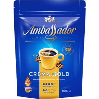 Кава Ambassador Crema Gold 300г розчинна Сублімована