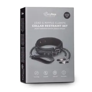Easytoys Lead & Nipple Clamps Collar Restraint Set
