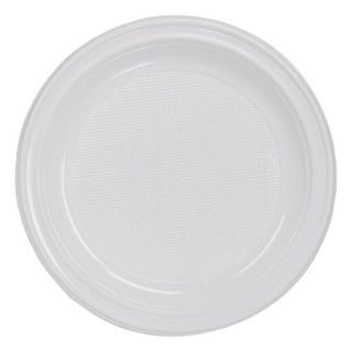 Assiette Plastique Blanc 50x20cl Sanitex