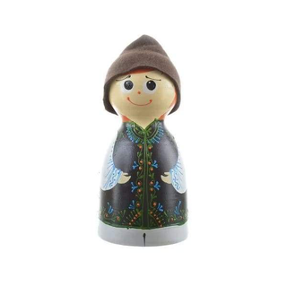 Papusa pusculita traditionala din ceramica model flacau 21cm 1 buc