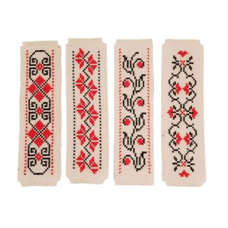 Semn de carte cusut manual cu motive traditionale romanesti 1 buc